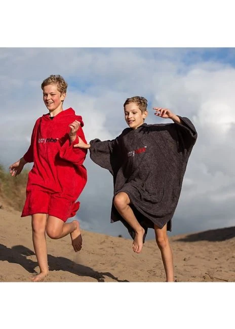 Kids ( 10- 14 Yrs ) Organic Towel Dryrobe Grey - Image 2