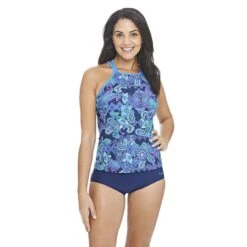 Zoggs Ladies Dark Oriental Multi Crossback Tankini
