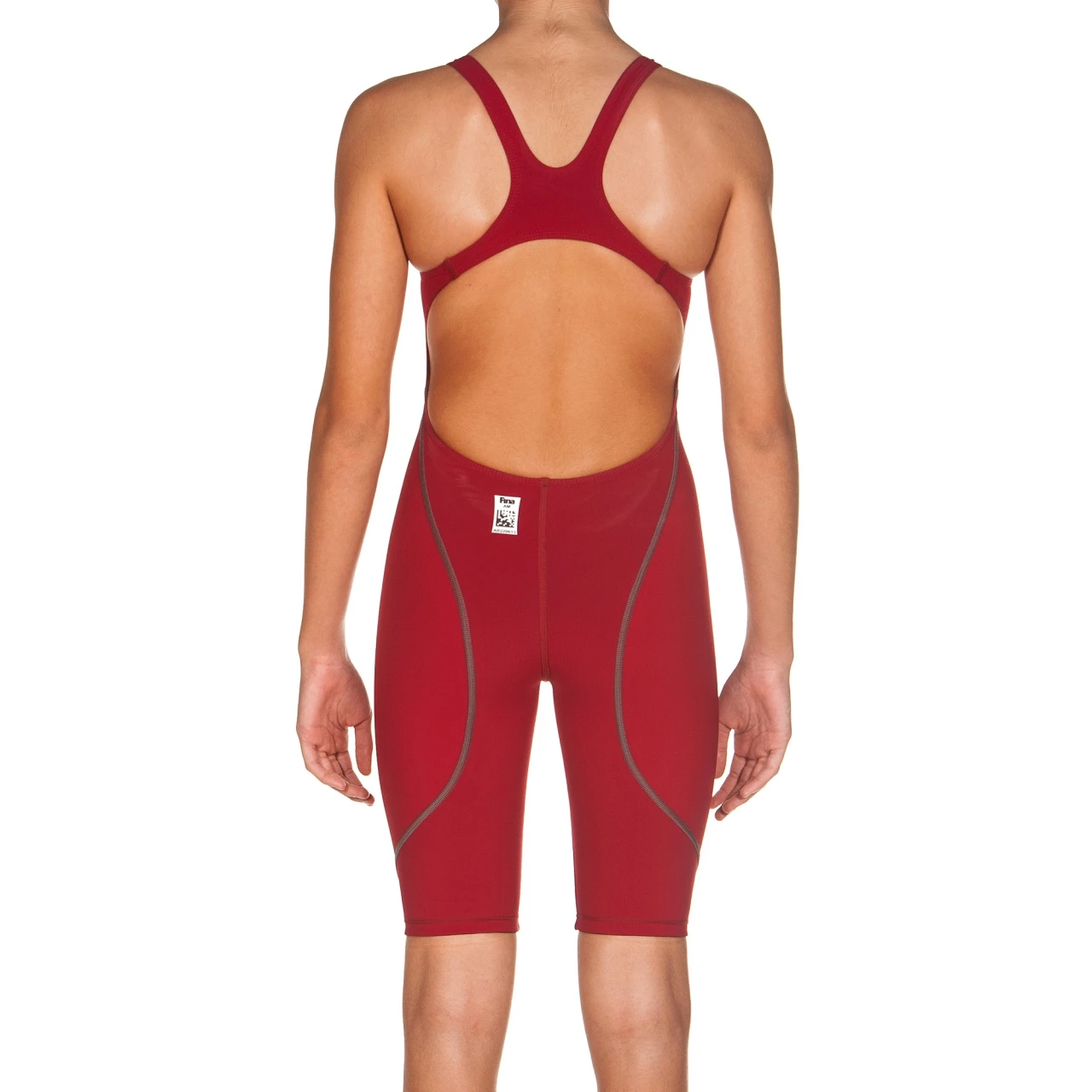 Arena Girls’ Powerskin St 2.0 Youth Open Back Deep Red - Image 6