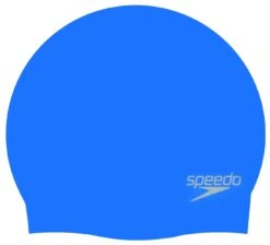 Speedo Plain Moulded Silicone Cap – Neon Blue