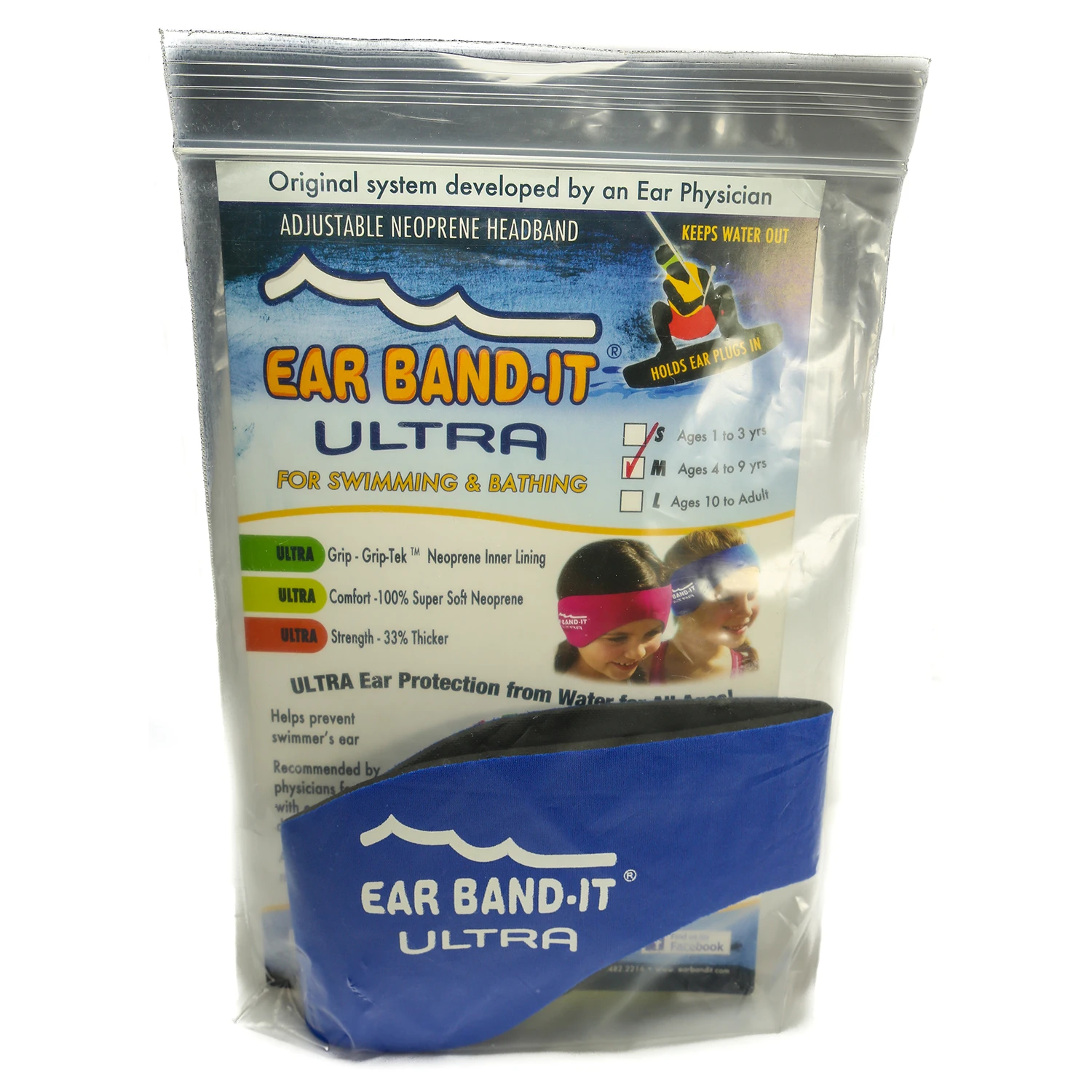 EarBand It Ear Band-It Ultra Swimming Headband With Ear Plugs โ Small - Image 3